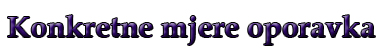 Konkretne mjere oporavka